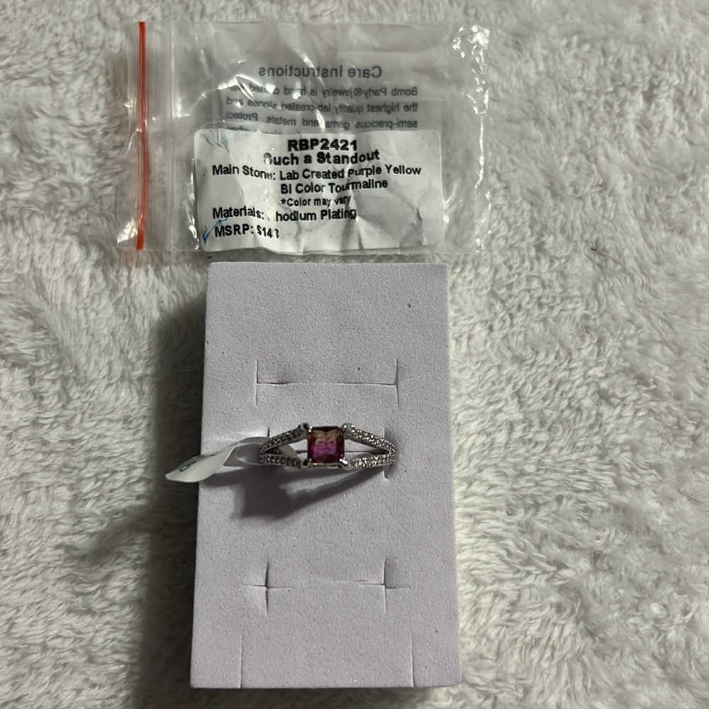 RBP Bomb Party Such a Standout LC Purple Yellow Bi Color Tourmaline Ring
